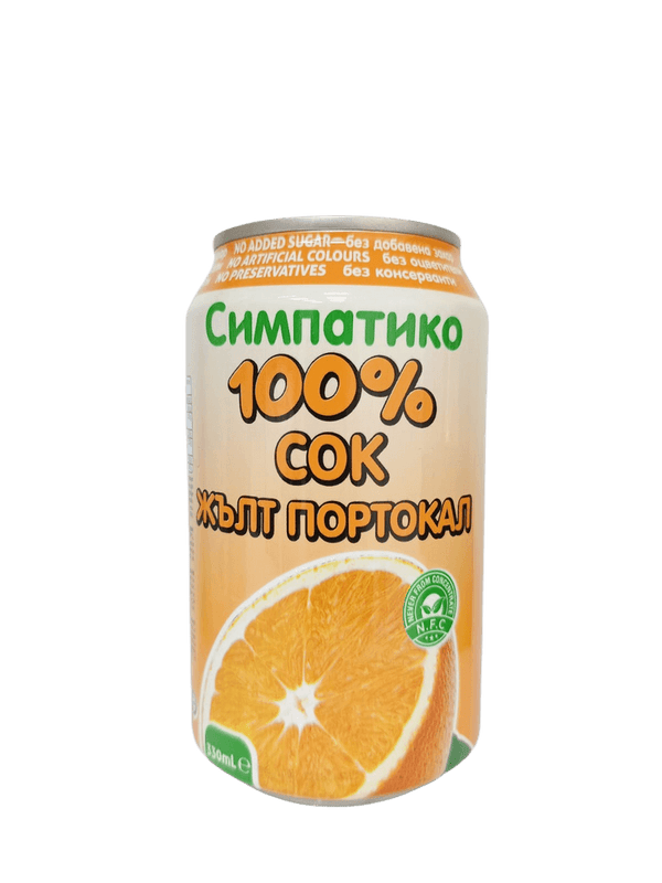 Simpatico 100% Натурален Сок Жълт Портокал – 330 мл