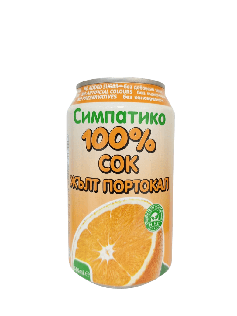 Simpatico 100% Натурален Сок Жълт Портокал – 330 мл