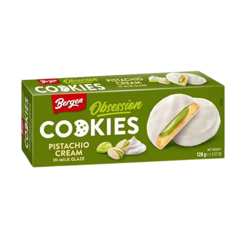 49. Bergen Biscuits Pistachio Cream & White Milk Glaze 128g