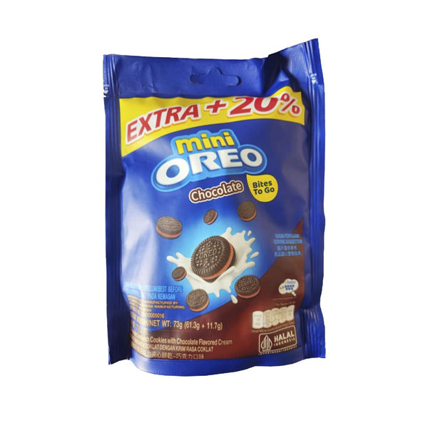 80. Oreo Mini Chocolate Cookies Zip Pack 61.3g x24 (INDO)