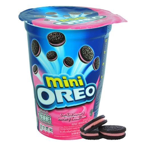 81. Oreo Mini Strawberry Cookies Zip Pack 61.3g x24 (INDO)