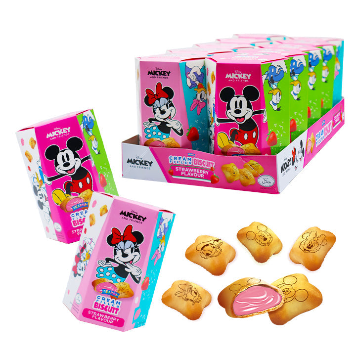Disney Mickey Mouse Filled Biscuit Strawberry Flavor 100g