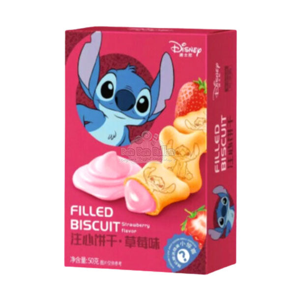 Disney Stitch Filled Biscuit Strawberry Flavor 50g
