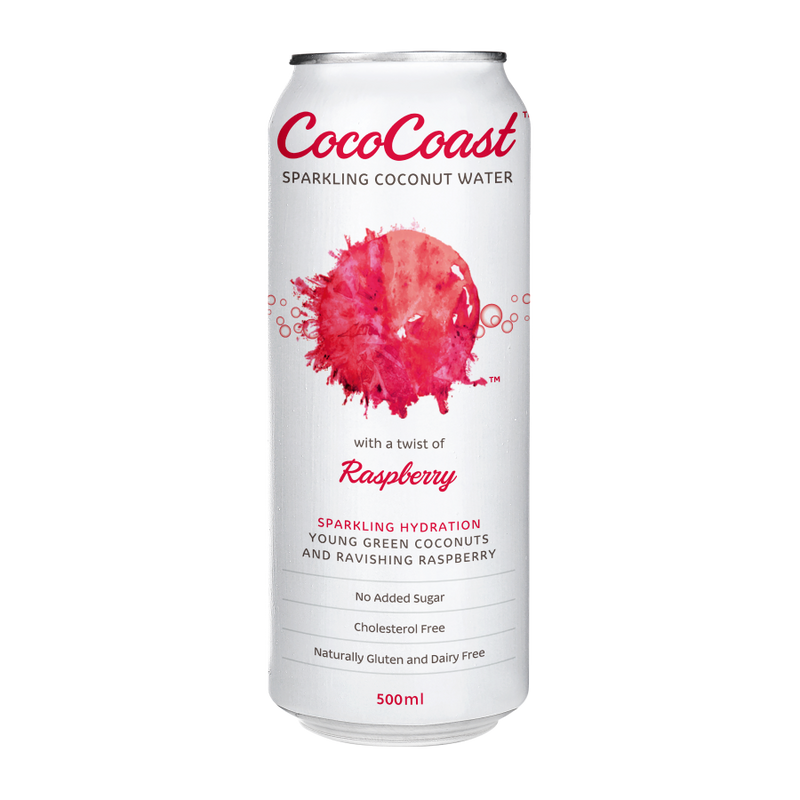CocoCoast Sparkling Coconut Water Raspberry 320ml x24 (VN)
