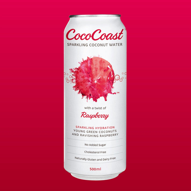 CocoCoast Sparkling Coconut Water Raspberry 320ml x24 (VN)