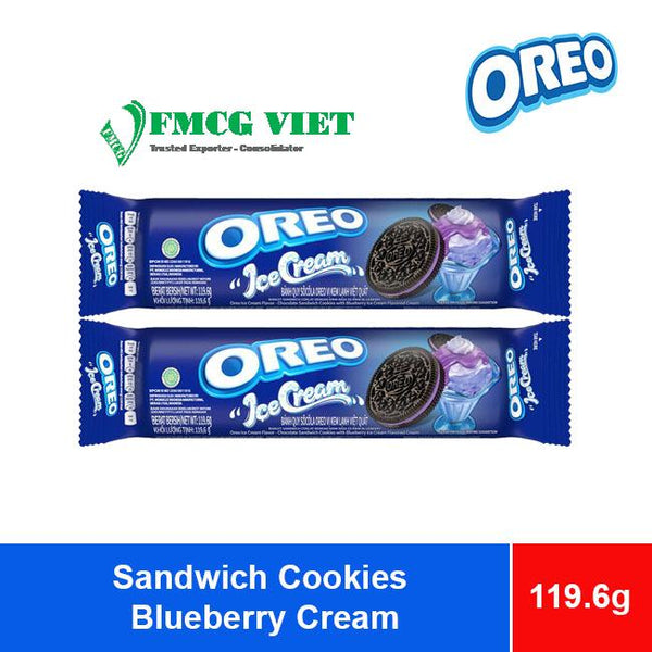 Oreo Sandwich Cookies Blueberry Ice Cream 110.4g x24 (INDO)