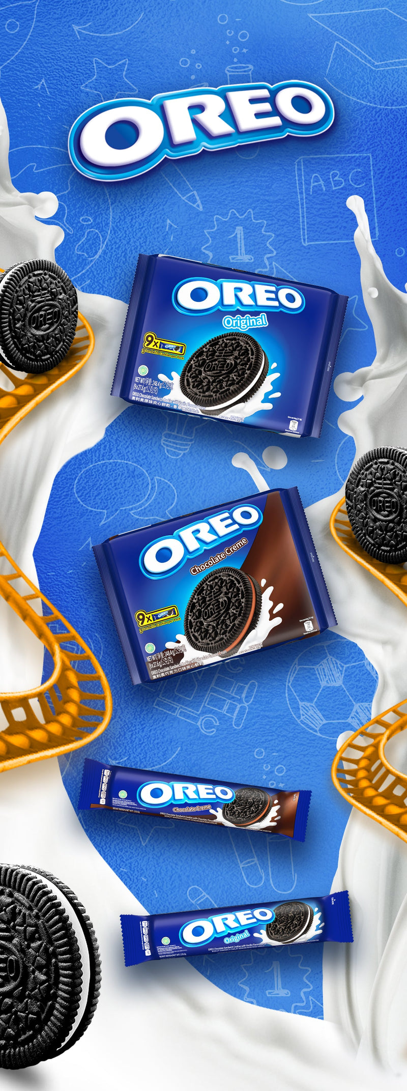 Oreo Sandwich Cookies Double Stuff 119.1g x24 (INDO)