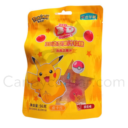 Pokemon Juice 3D Gummy Candy Cola Flavor 56g x48 (CHI)