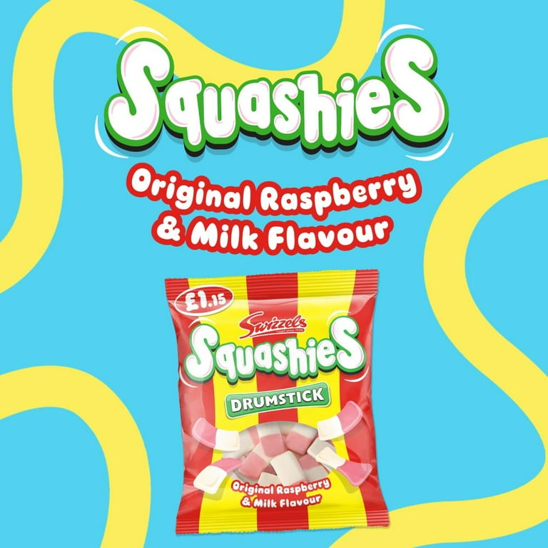 Swizzels Drumstick Squashies Original Raspberry & Milk 120g x12 (UK)
